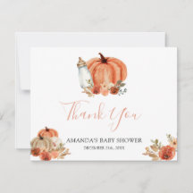 Orange Pumpkin Falling In Love Fall Baby Shower