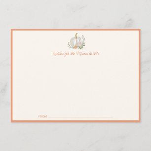Orange Pumpkin Floral Fall Baby Shower Custom Advice Card
