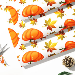 Orange Pumpkin Gift Wrap   Autumn Gift Wrap