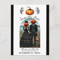 Orange Pumpkin Halloween Fall Photo Save the Date