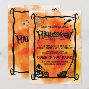 Orange Pumpkin Halloween Party Invitation