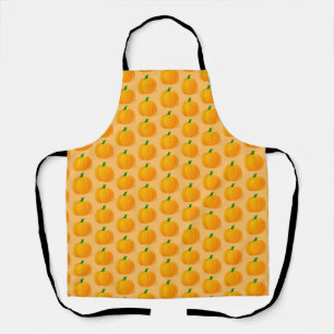 Orange Pumpkin Halloween Pattern Apron