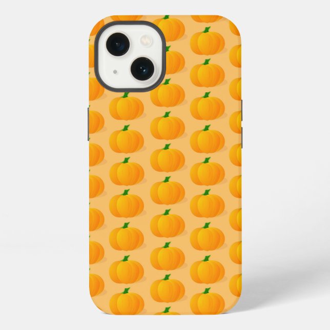 Orange Pumpkin Halloween Pattern iPhone Case (Back)