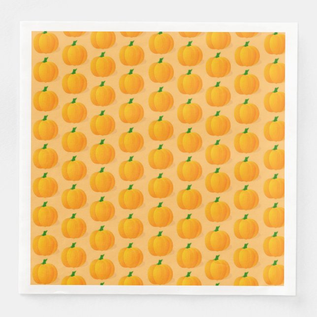 Orange Pumpkin Halloween Pattern Napkin (Front)