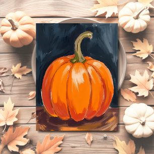Orange Pumpkin Halloween Thanksgiving Holiday Postcard