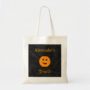 Orange Pumpkin Halloween Treats Tote Bag