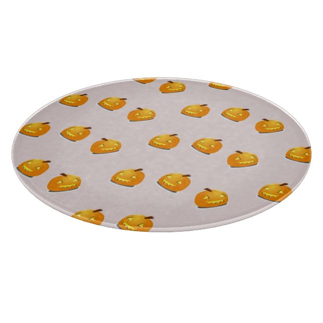 Orange pumpkin head pattern cutting board (Corner)