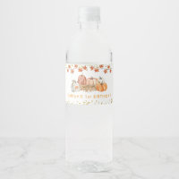 Orange Pumpkin Patch Autumn Birthday Water Bottle