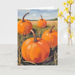 Orange Pumpkin Patch Fall Autumn Card