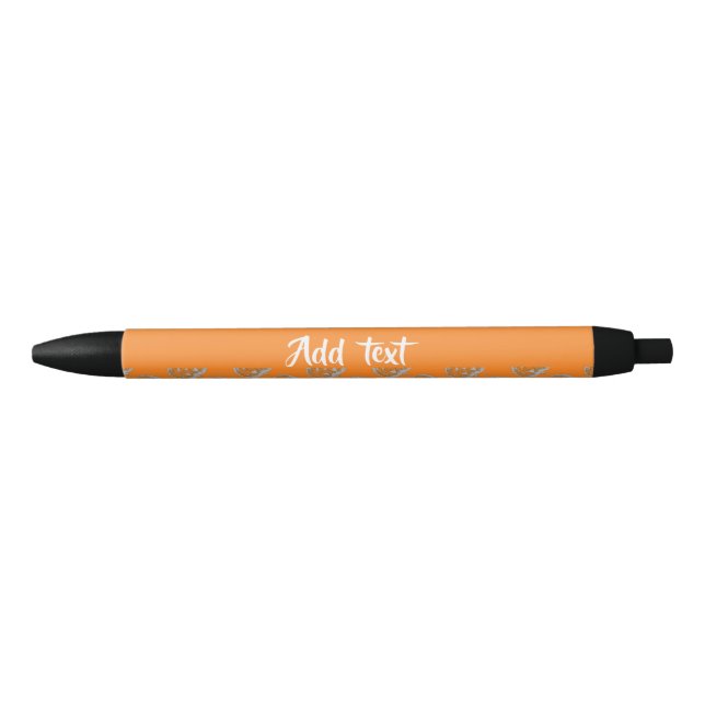 Orange pumpkin pattern black ink pen (Front)