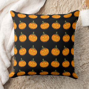 Orange Pumpkin Pattern Cushion