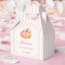 Orange Pumpkin Pink Bow 1st Birthday