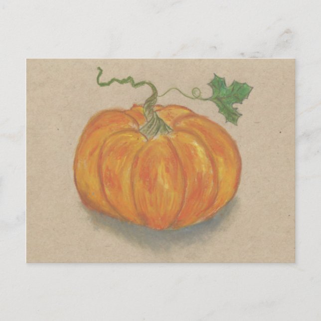 Orange Pumpkin Postcard (Front)