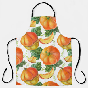 Orange Pumpkin: Summer-Autumn Vegetable Pattern. Apron