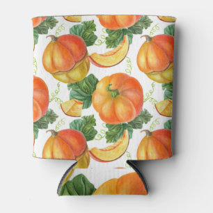 Orange Pumpkin: Summer-Autumn Vegetable Pattern. Can Cooler