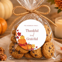 Orange Pumpkin Thankful & Grateful Thanksgiving