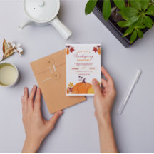 Orange Pumpkin Thanksgiving dinner party Printable