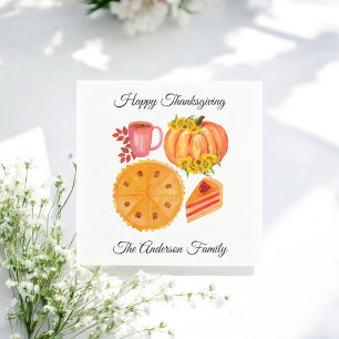 Orange Pumpkin Thanksgiving Friendsgiving Dinner   Napkin