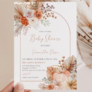 Orange Pumpkin Truck Baby Shower Invitation