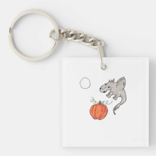Orange Pumpkin with Dragon  Key Ring