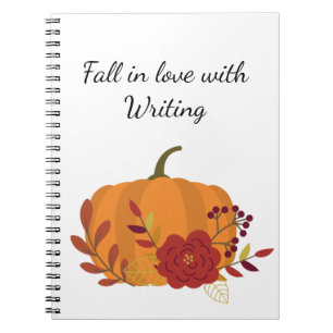 Orange Pumpkin with Flowers Notebook