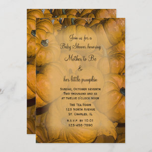 Orange Pumpkins Baby Shower Invitation