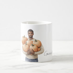 Orange Pumpkins Black Man Coffee Mug