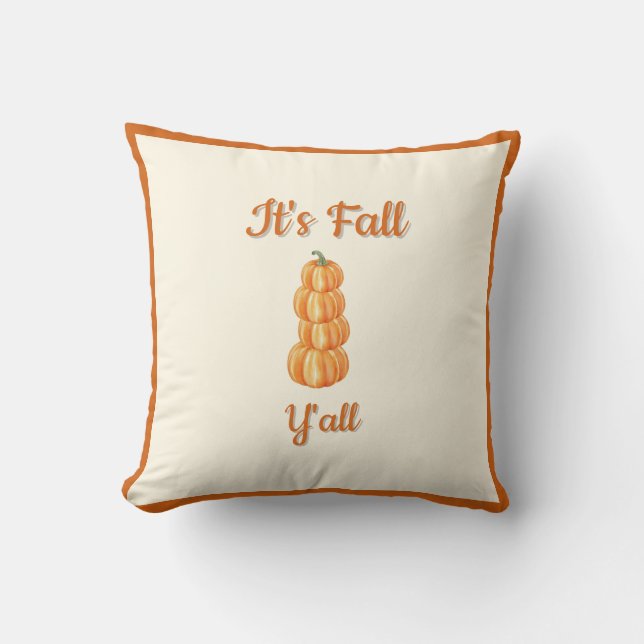 Orange Pumpkins – Farmhouse Fall Harvest Decor Cushion (Front)