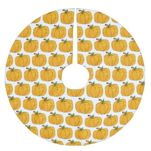 Orange Pumpkins Halloween Tree Skirt
