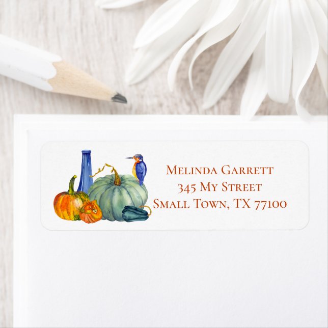 Orange Pumpkins Happy Fall Farm Custom Label (Insitu)