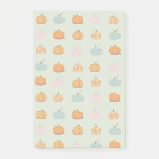 Orange Pumpkins Pattern Post-it Notes (Front)