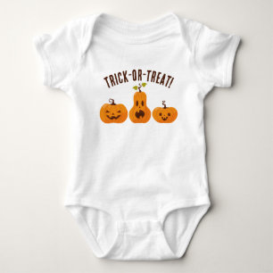 Orange Pumpkins Trick or Treat Cute Halloween  Baby Bodysuit