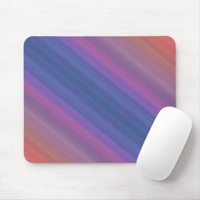 Orange Purple and Blue Diagonal Stripes Pattern Mouse Pad (With Mouse)