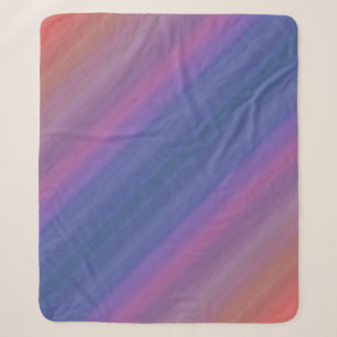 Orange Purple and Blue Stripes Abstract Pattern Sherpa Blanket