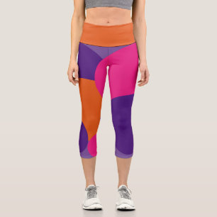 Orange, Purple and Hot Pink Polka Dots  Capri Leggings