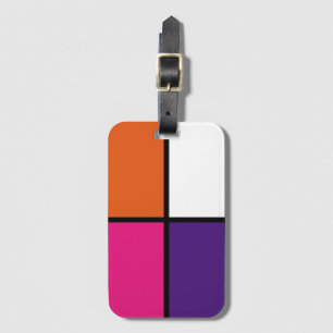 Orange, Purple and Hot Pink Squares   Luggage Tag