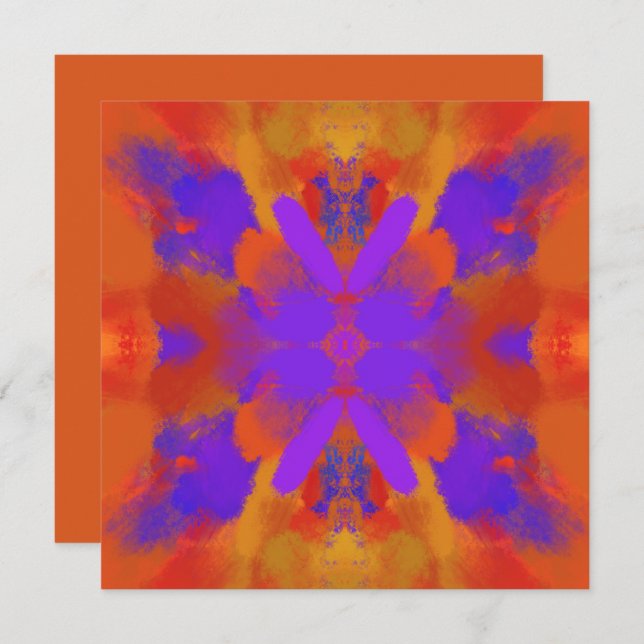 Orange Purple And Red Abstract Graphic Art Design Card (Front/Back)