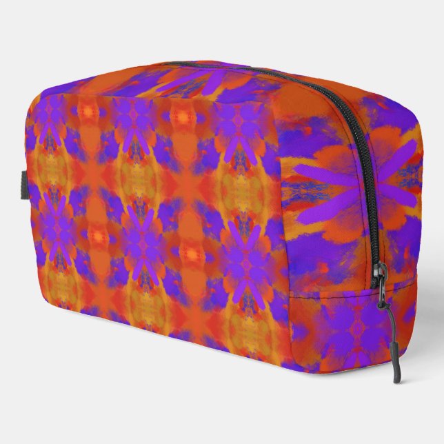 Orange Purple And Red Abstract Graphic Art Design Dopp Kit (Right Corner)