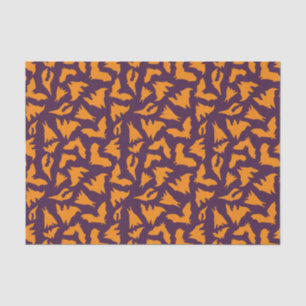 Orange Purple Bats pattern Halloween Tissue Paper