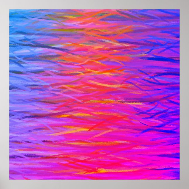 Orange Purple Blue Abstract Painting Poster (Front)