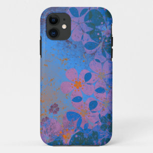 Orange purple blue vintage floral pattern Case-Mate iPhone case