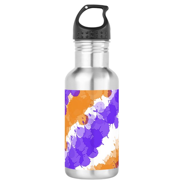 Orange & Purple Bright Splatter 710 Ml Water Bottle (Front)