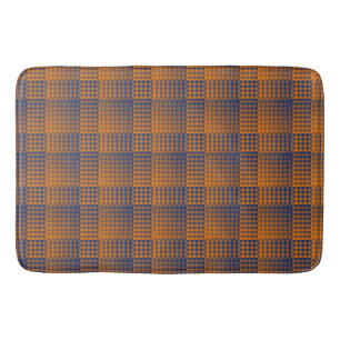 Orange Purple Checker Abstract Pattern Bath Mat