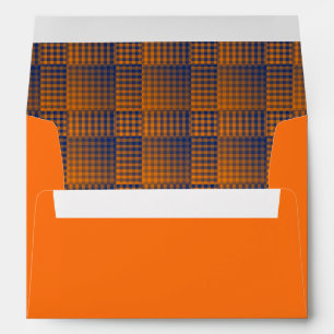 Orange Purple Checker Abstract Pattern Envelope
