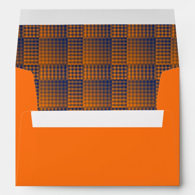 Orange Purple Checker Abstract Pattern Envelope (Back (Bottom))