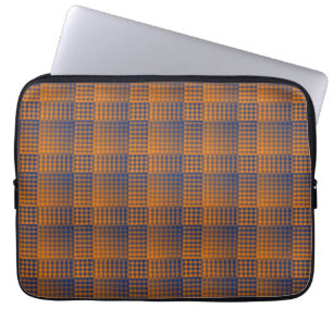 Orange Purple Checker Abstract Pattern Laptop Sleeve