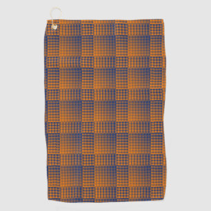 Orange Purple Chequered Abstract Pattern Golf Towel