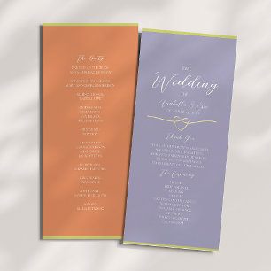Orange Purple Citrus Green Wedding Program