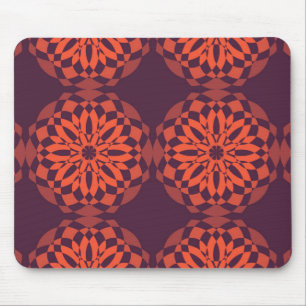 Orange purple cool, unique, trendy flower abstract mouse pad