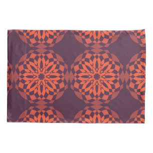 Orange purple cool, unique, trendy flower abstract pillowcase